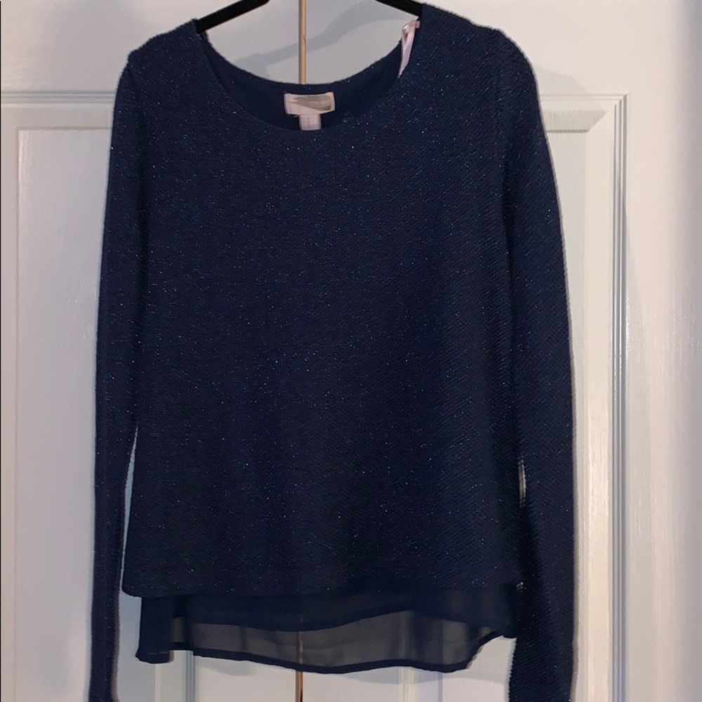 Chiffon back shimmer sweater
